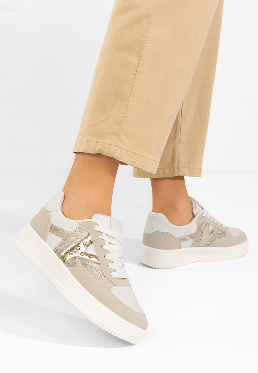 Beżowe sneakersy damskie Rachelia