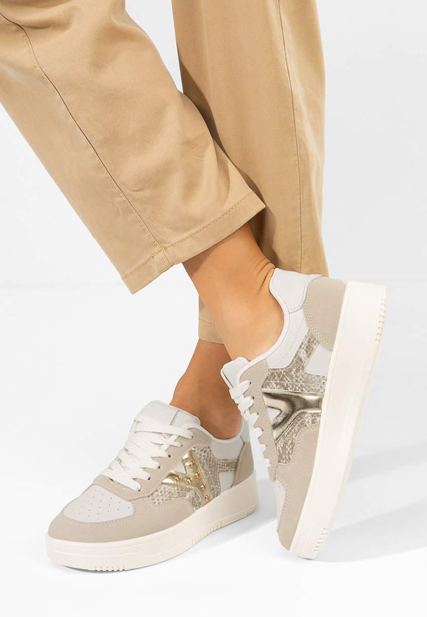 Beżowe sneakersy damskie Rachelia