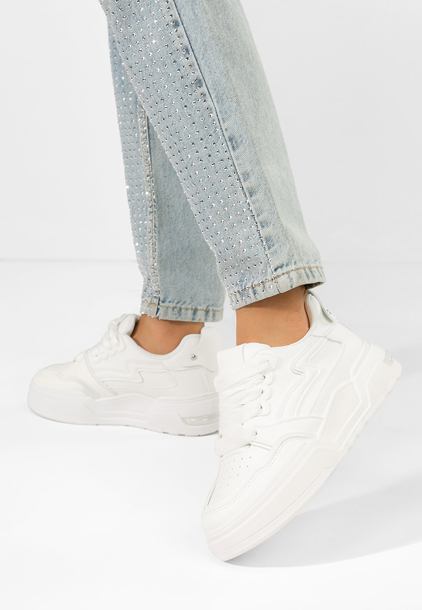 Białe sneakersy na platformie Atanasia