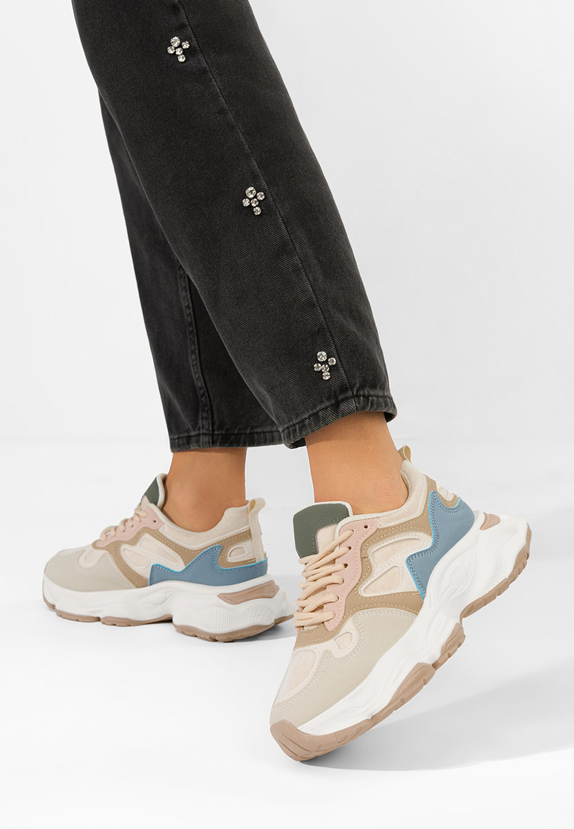 Wielokolorowy sneakersy na platformie Glavora