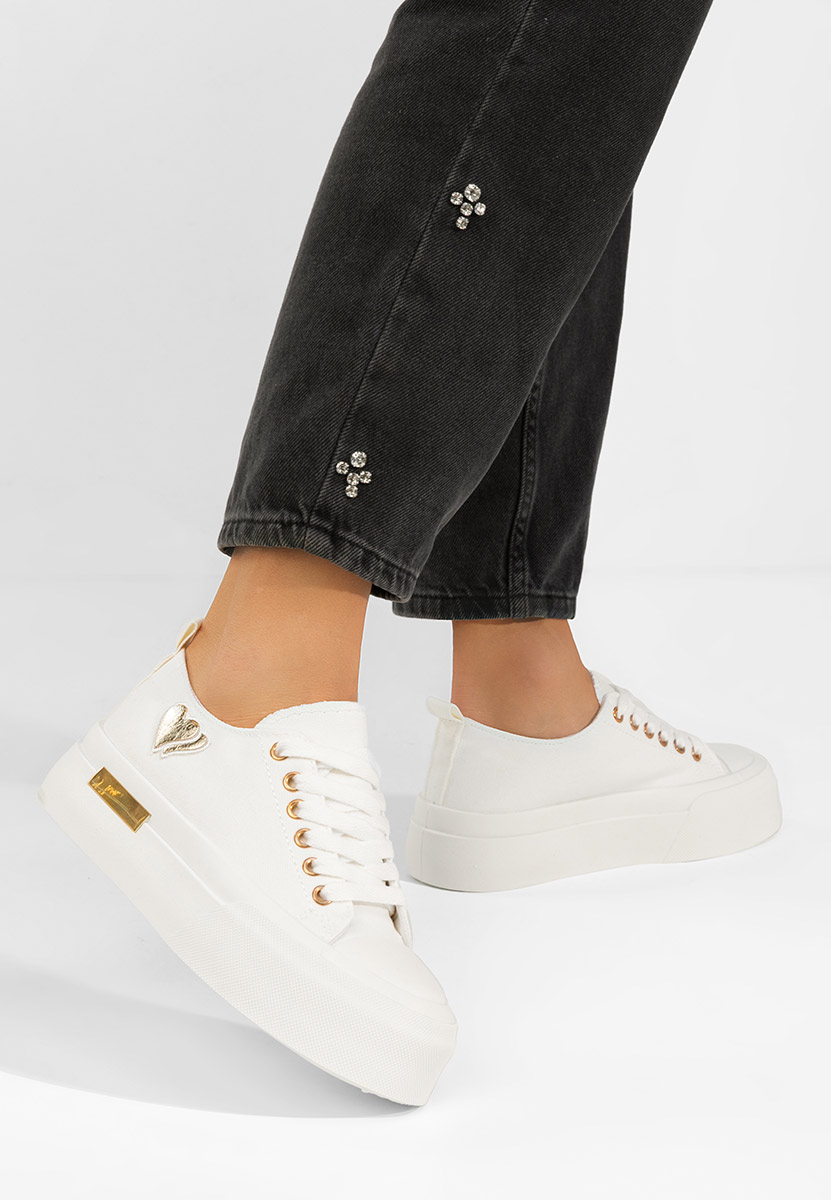 Białe sneakersy na platformie Inimia