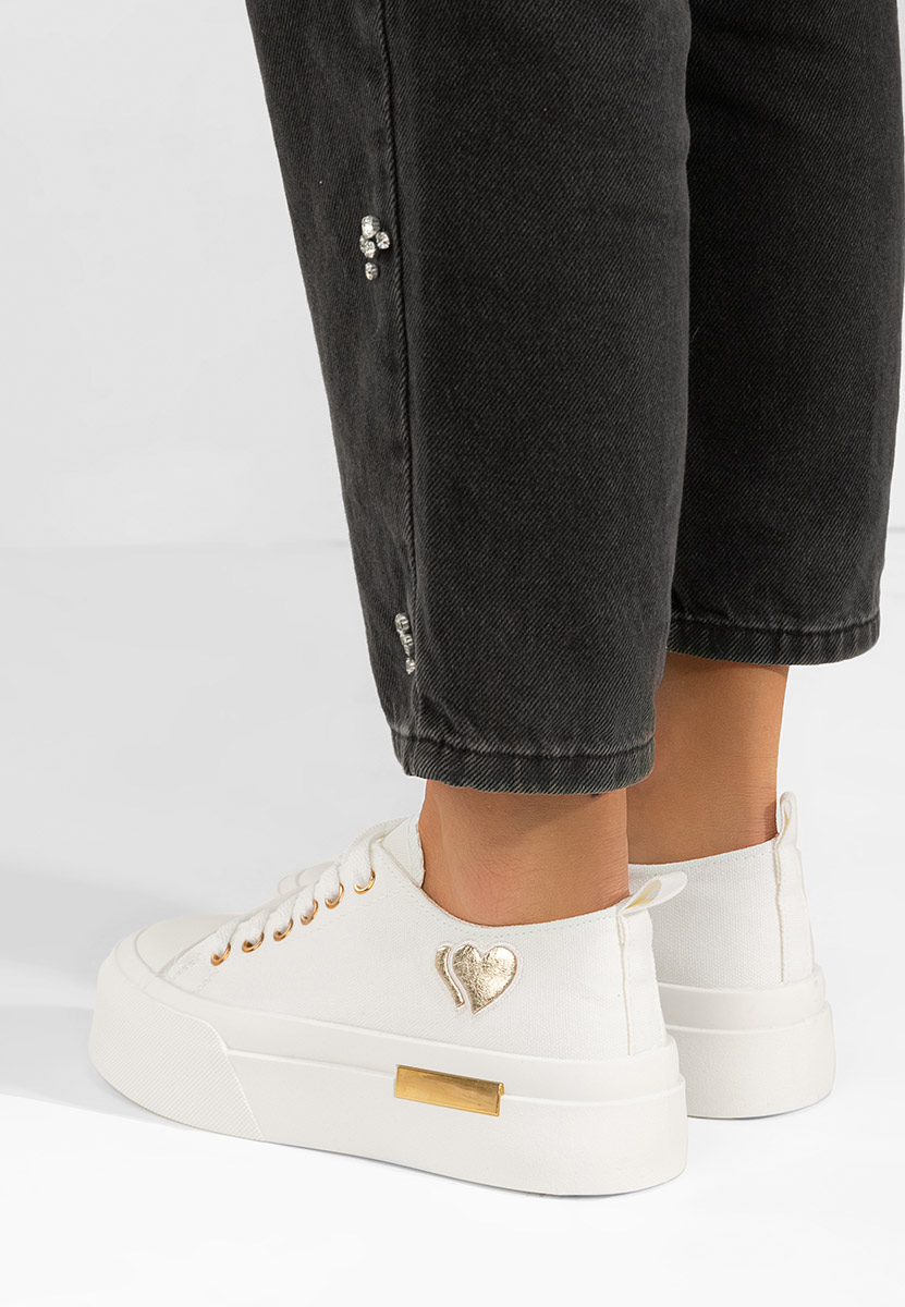 Białe sneakersy na platformie Inimia