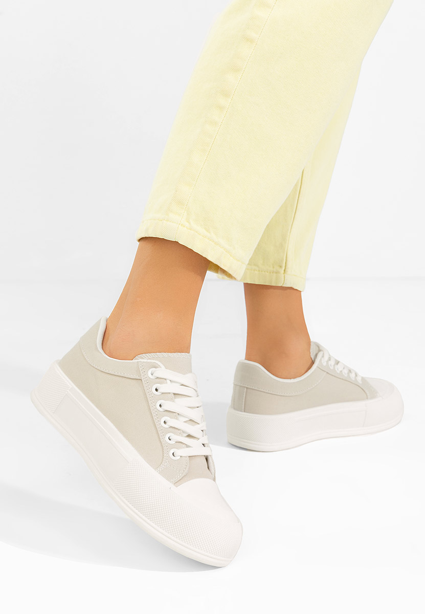 Beżowe trampki na platformie Antonea