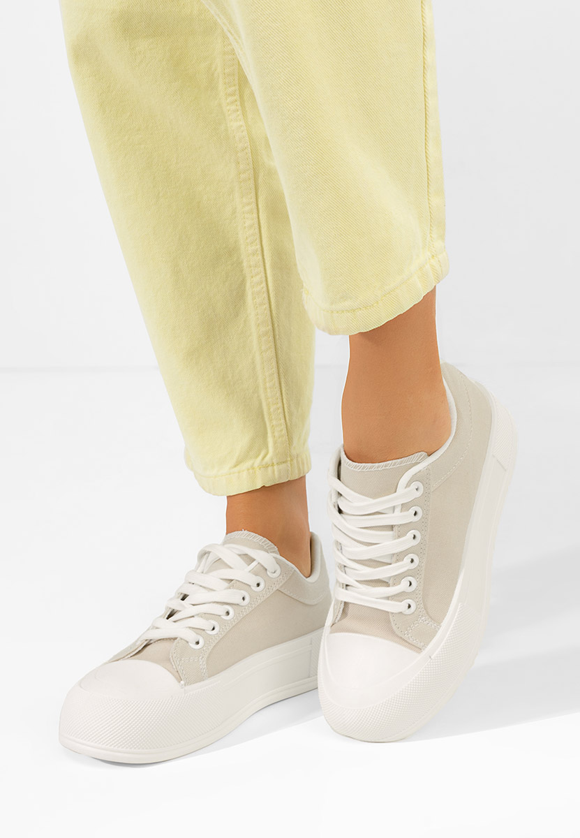 Beżowe trampki na platformie Antonea