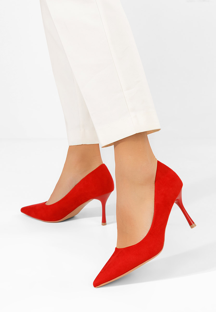 Czerwone szpilki na obcasie Antoneia