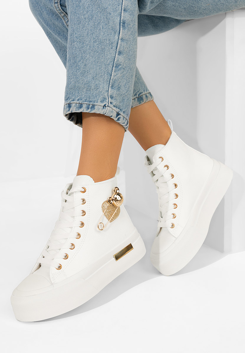 Białe trampki wysokie damskie Irlanda