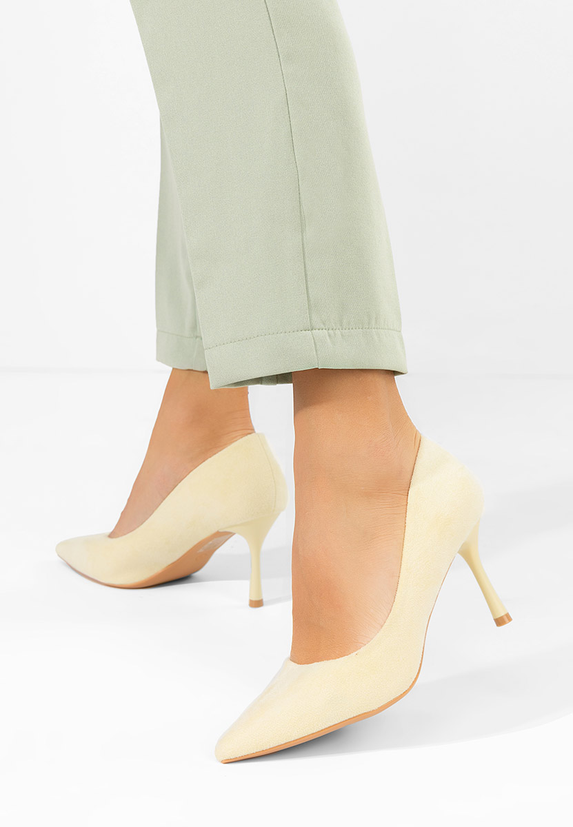 Żółte szpilki na obcasie Antoneia
