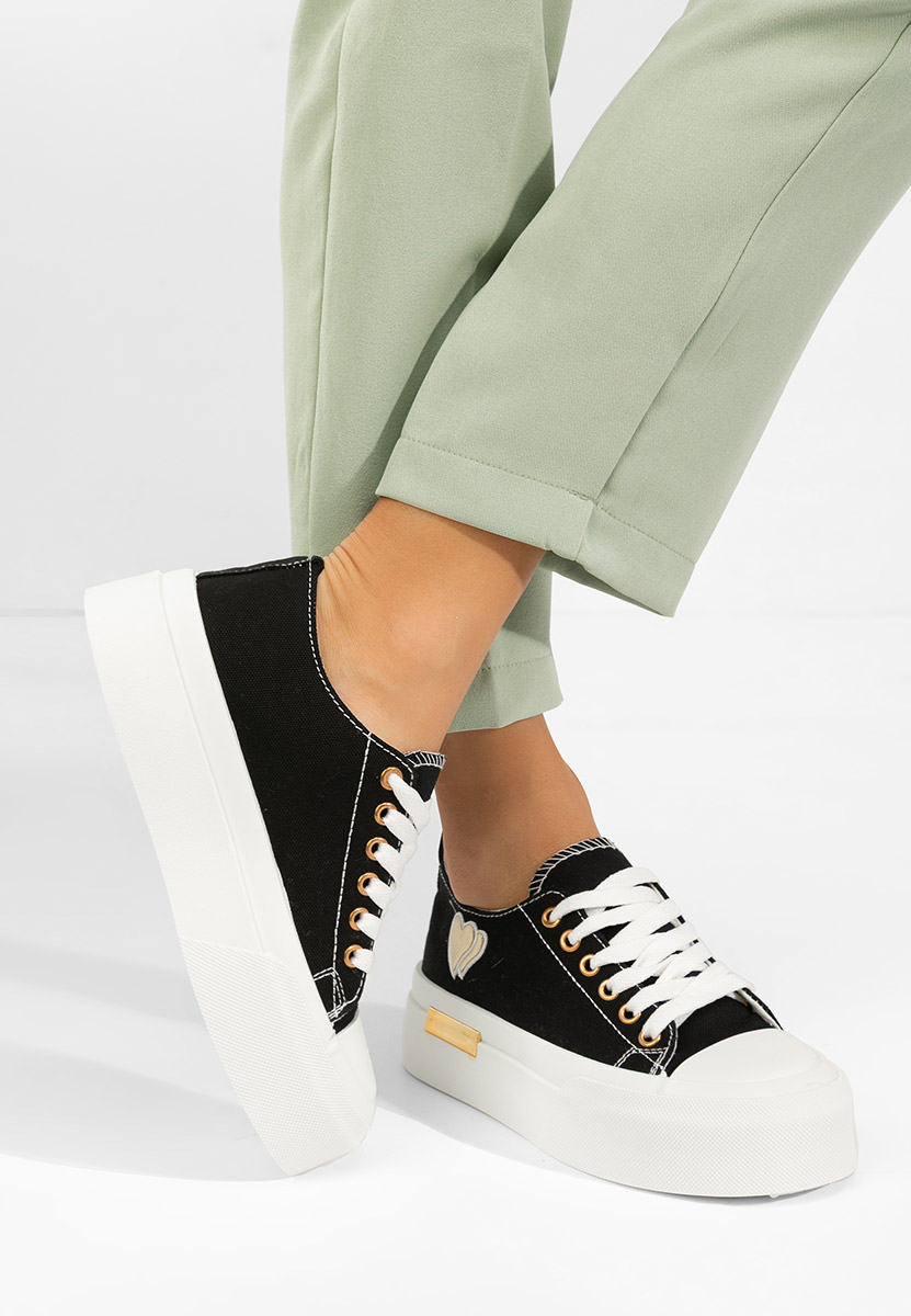 Czarne sneakersy na platformie Inimia