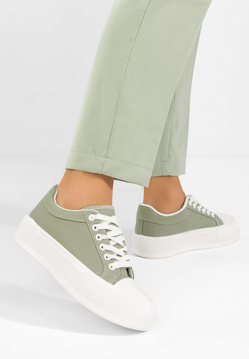 Zielone trampki na platformie Antonea