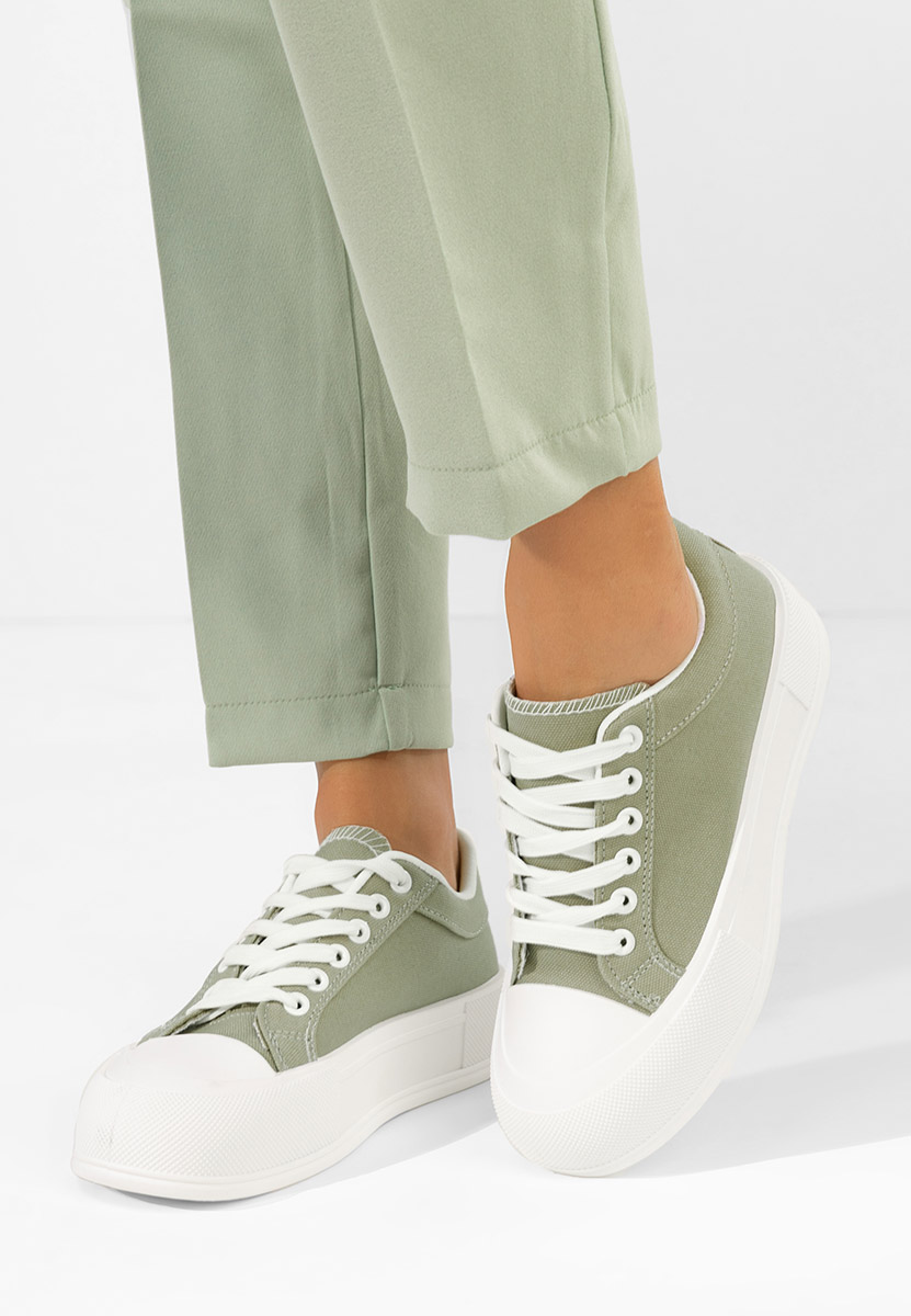 Zielone trampki na platformie Antonea