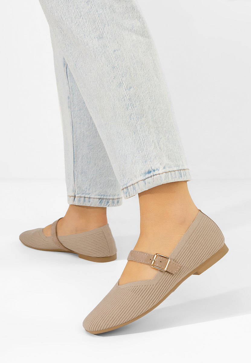 Khaki baleriny damskie Gabriella