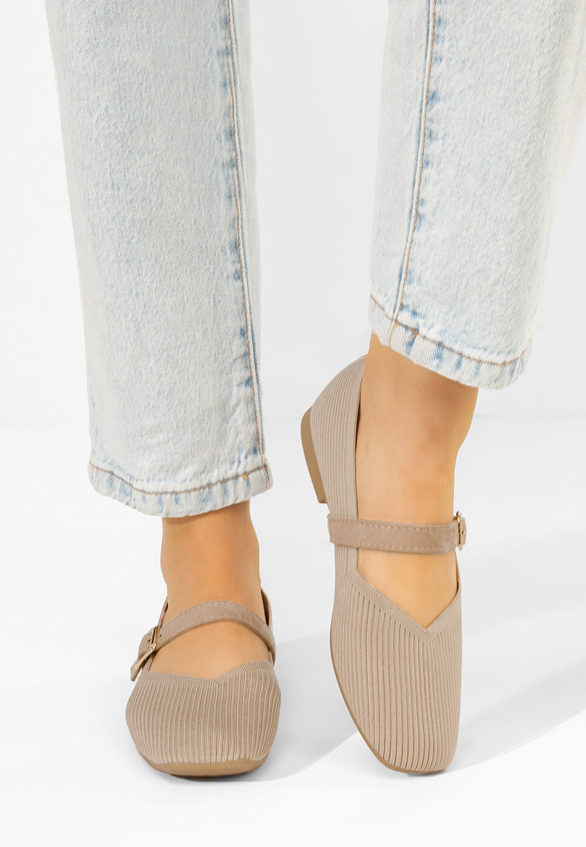 Khaki baleriny damskie Gabriella