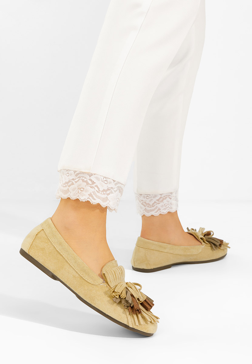 Żółte mokasyny damskie Sedania