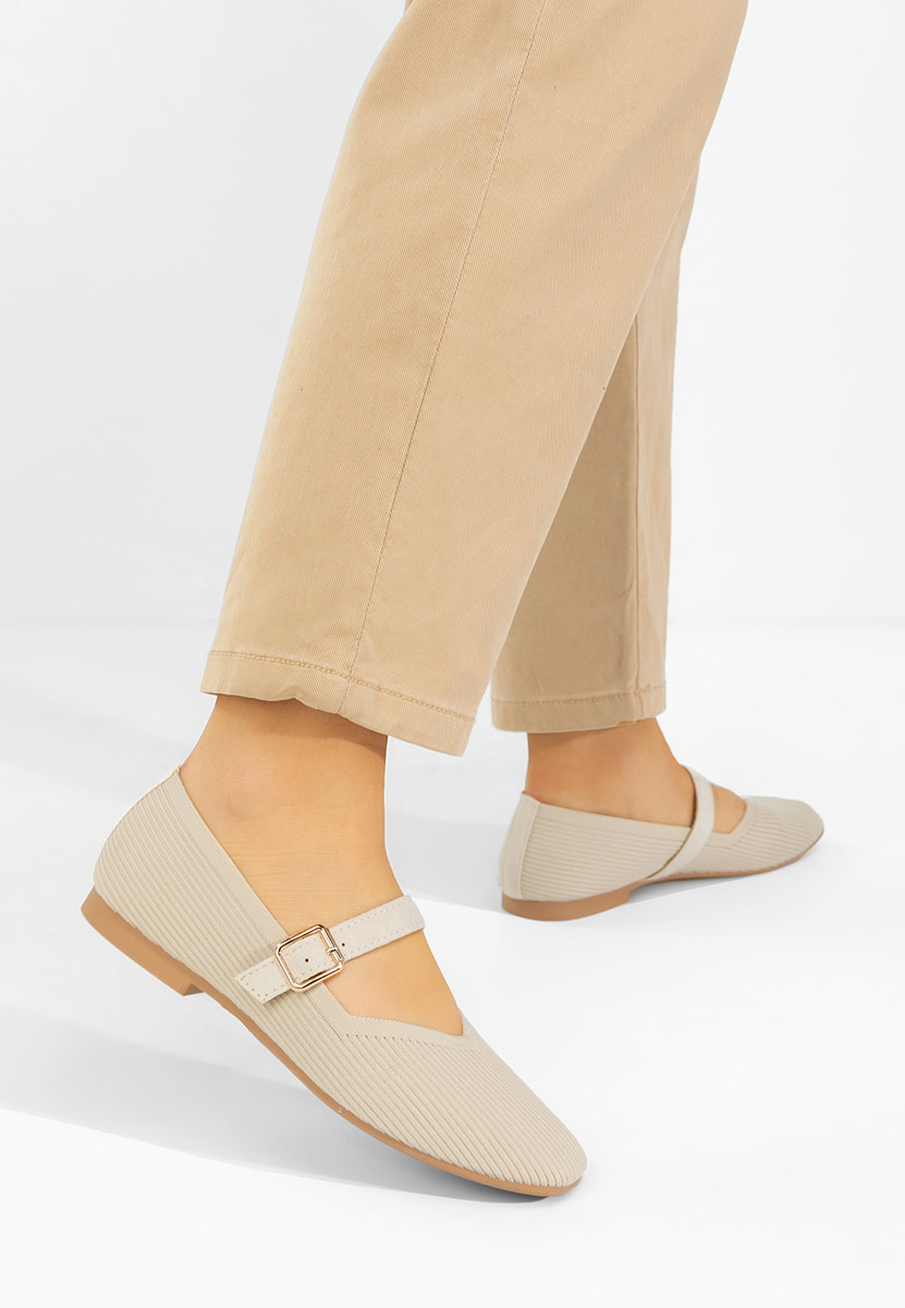 Beżowe baleriny damskie Gabriella