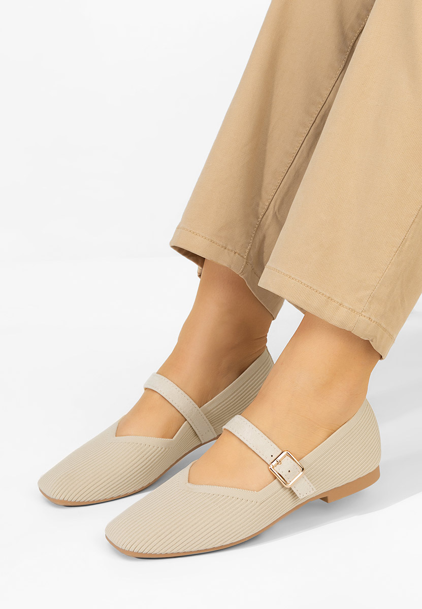 Beżowe baleriny damskie Gabriella