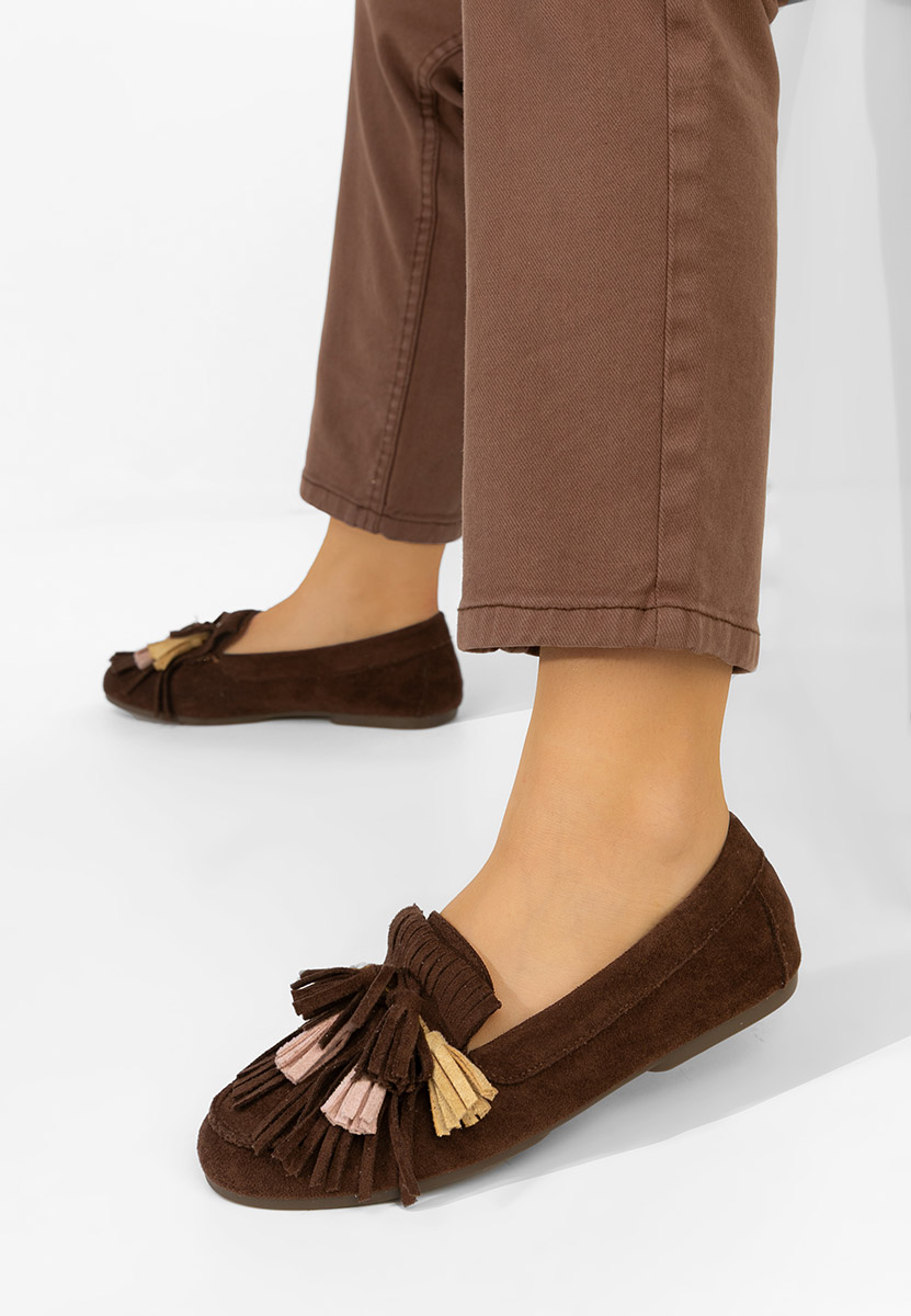 Brązowe mokasyny damskie Sedania