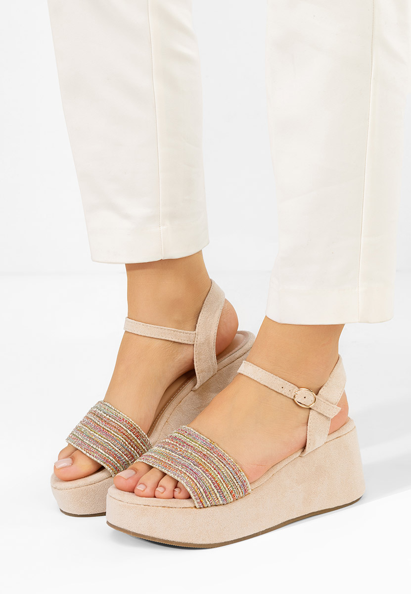 Wielokolorowy sandały na platformie Yvania