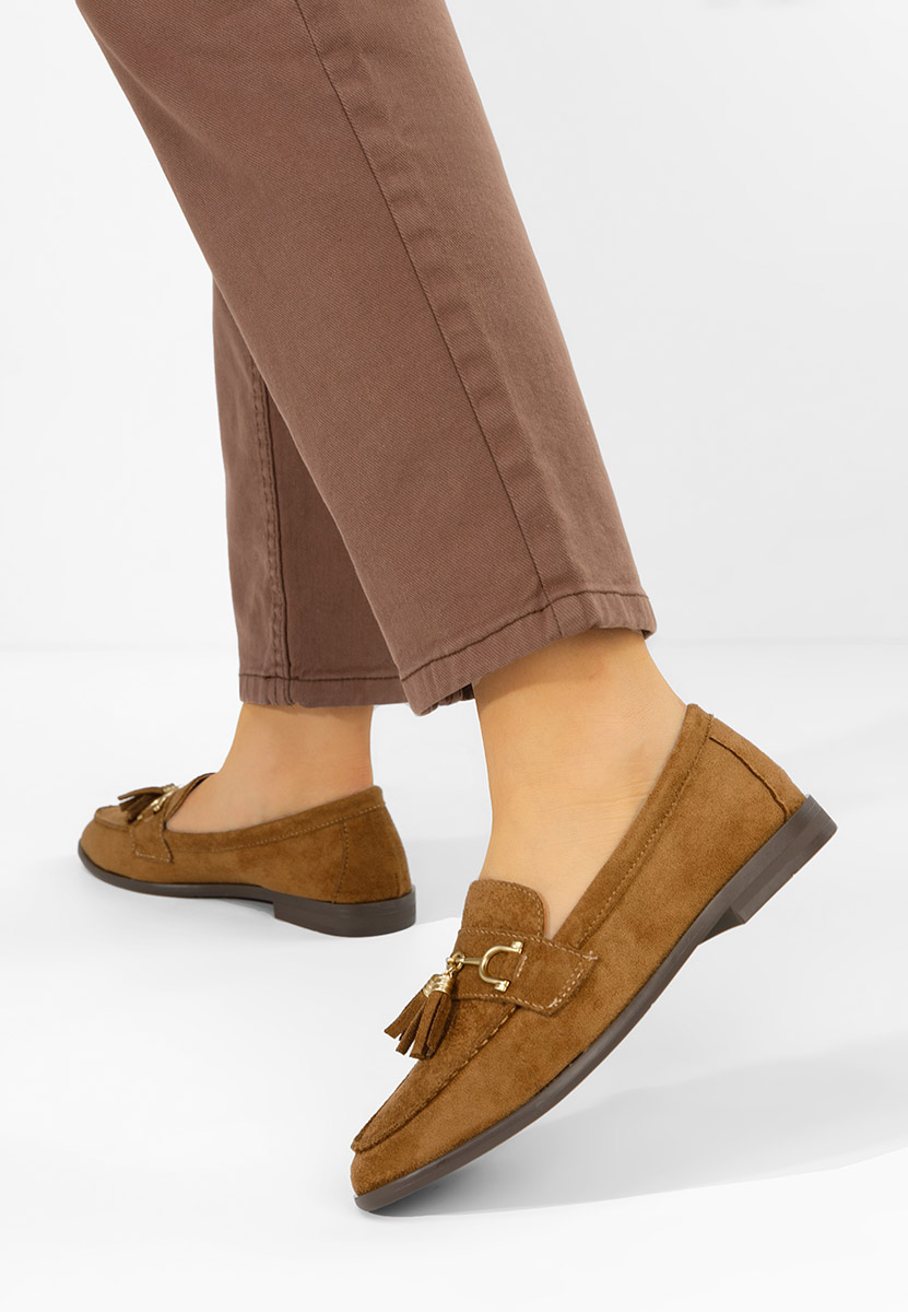 Camelowe mokasyny damskie Reeia