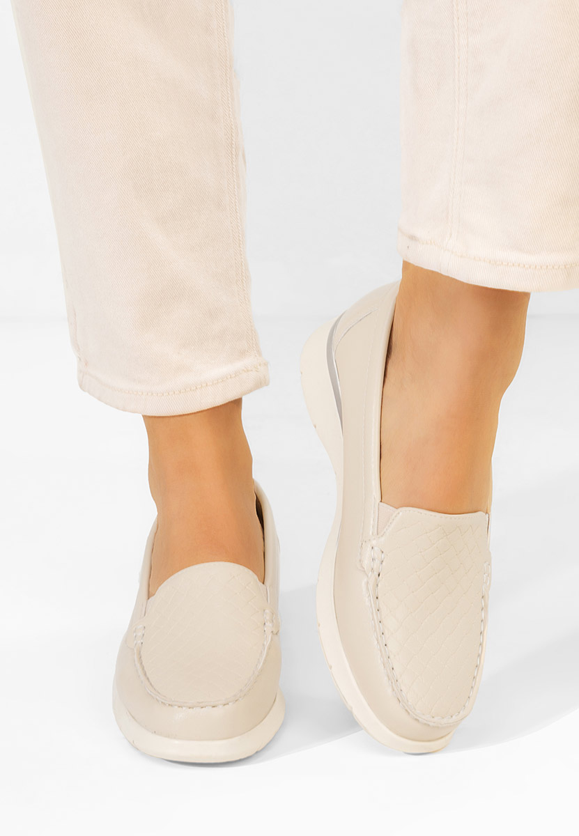 Beżowe mokasyny damskie Seona