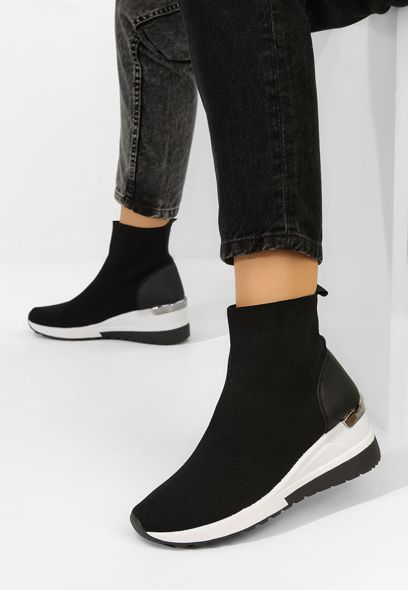Czarne sneakersy wysokie Jessina