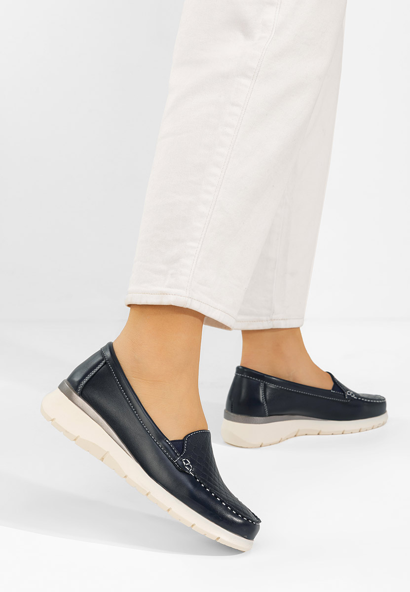 Granatowe mokasyny damskie Seona