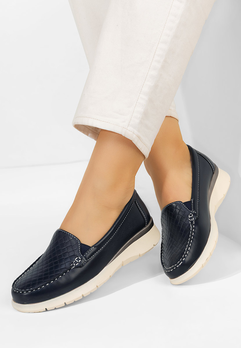 Granatowe mokasyny damskie Seona