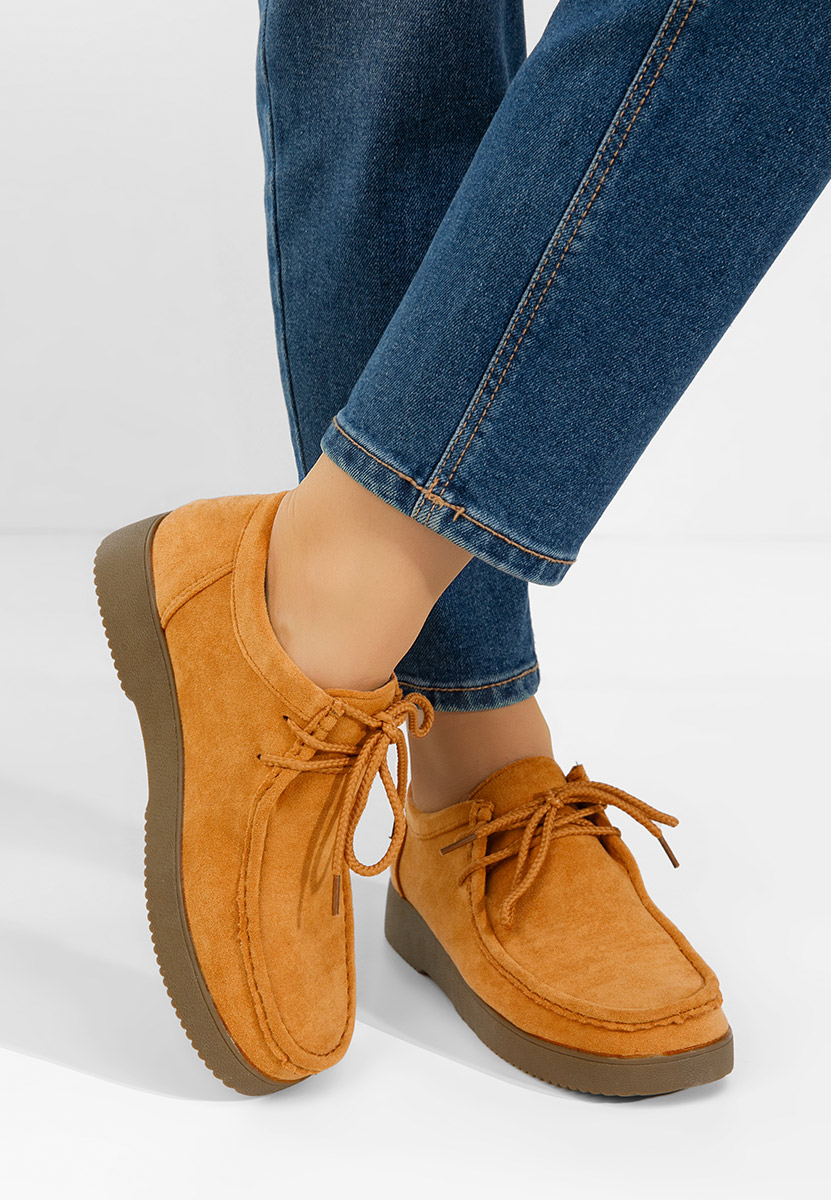 Camelowe półbuty damskie Zairia