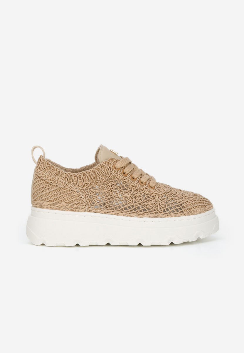 Khaki sneakersy na platformie Rossela