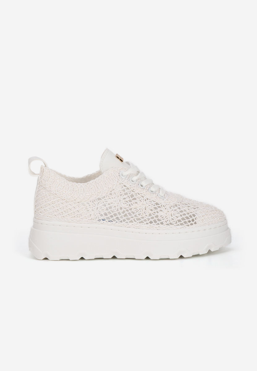 Białe sneakersy na platformie Rossela