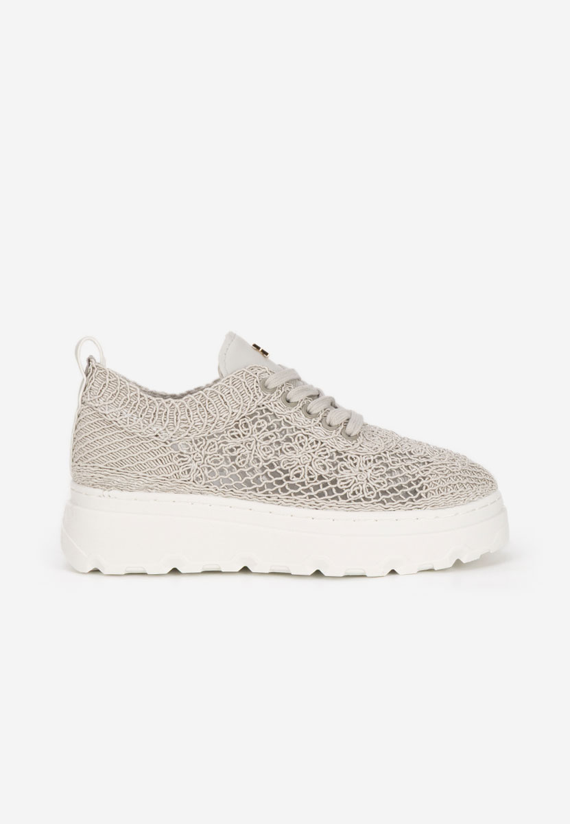 Szare sneakersy na platformie Rossela