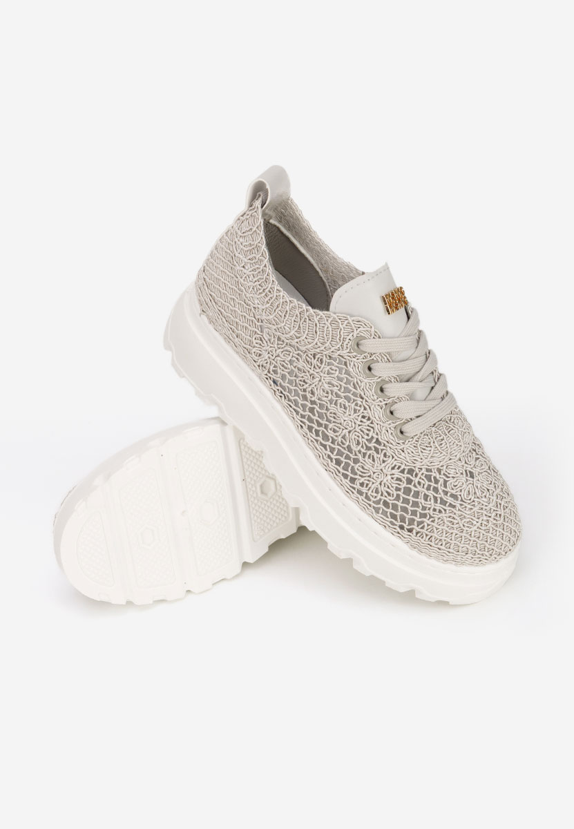 Szare sneakersy na platformie Rossela