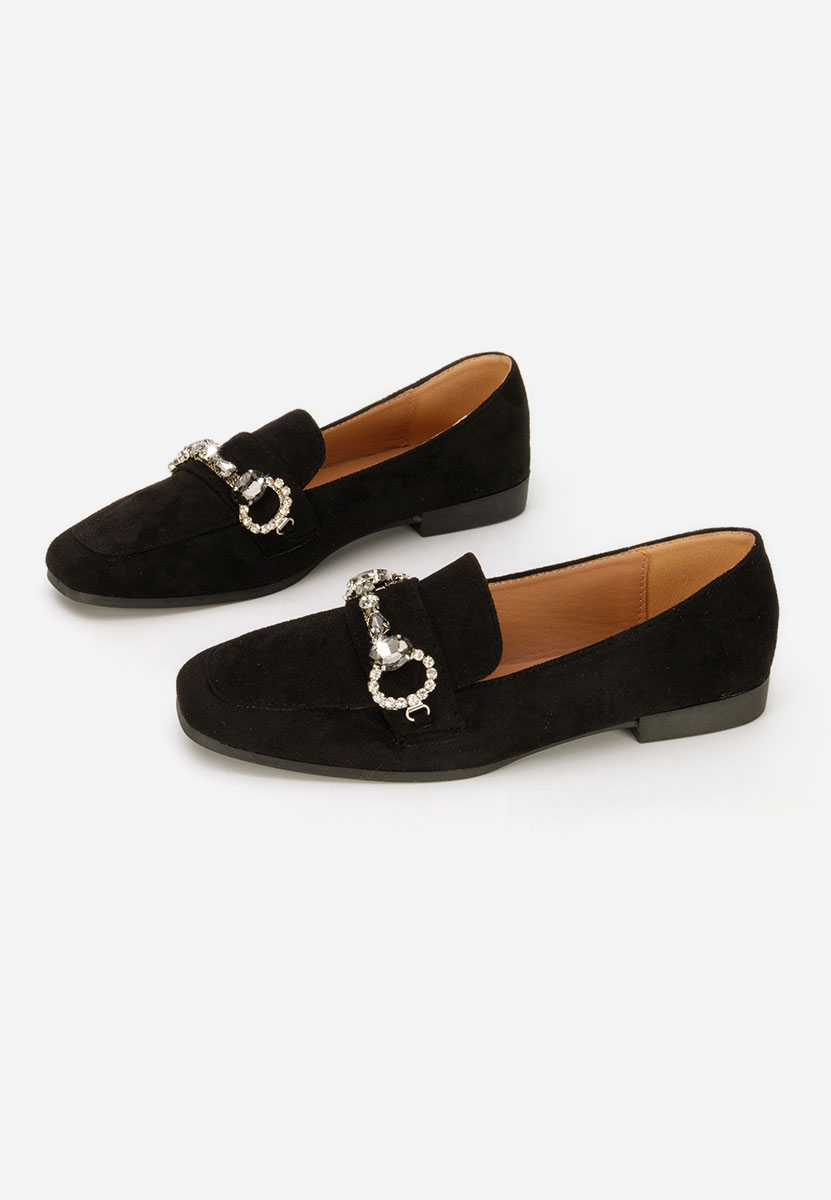 Czarne eleganckie mokasyny damskie Venea V2