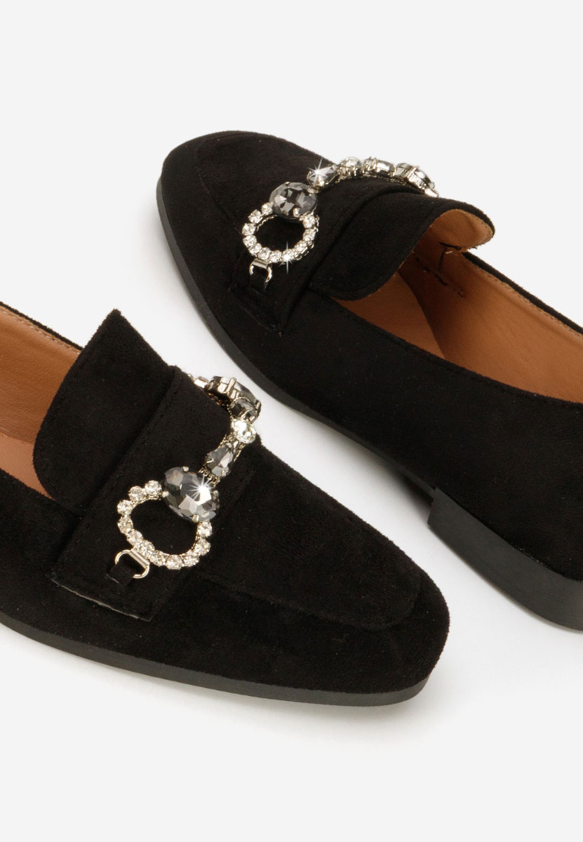 Czarne eleganckie mokasyny damskie Venea V2