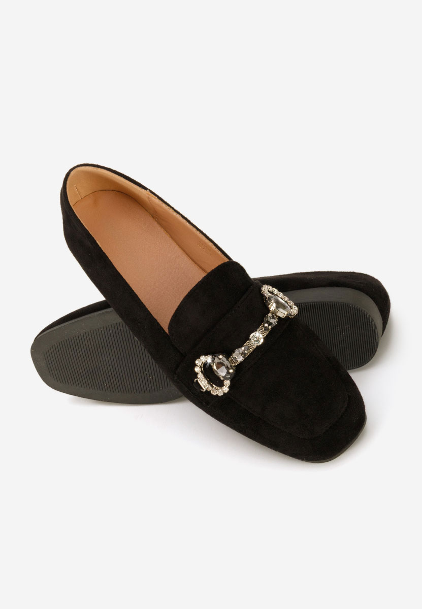 Czarne eleganckie mokasyny damskie Venea V2