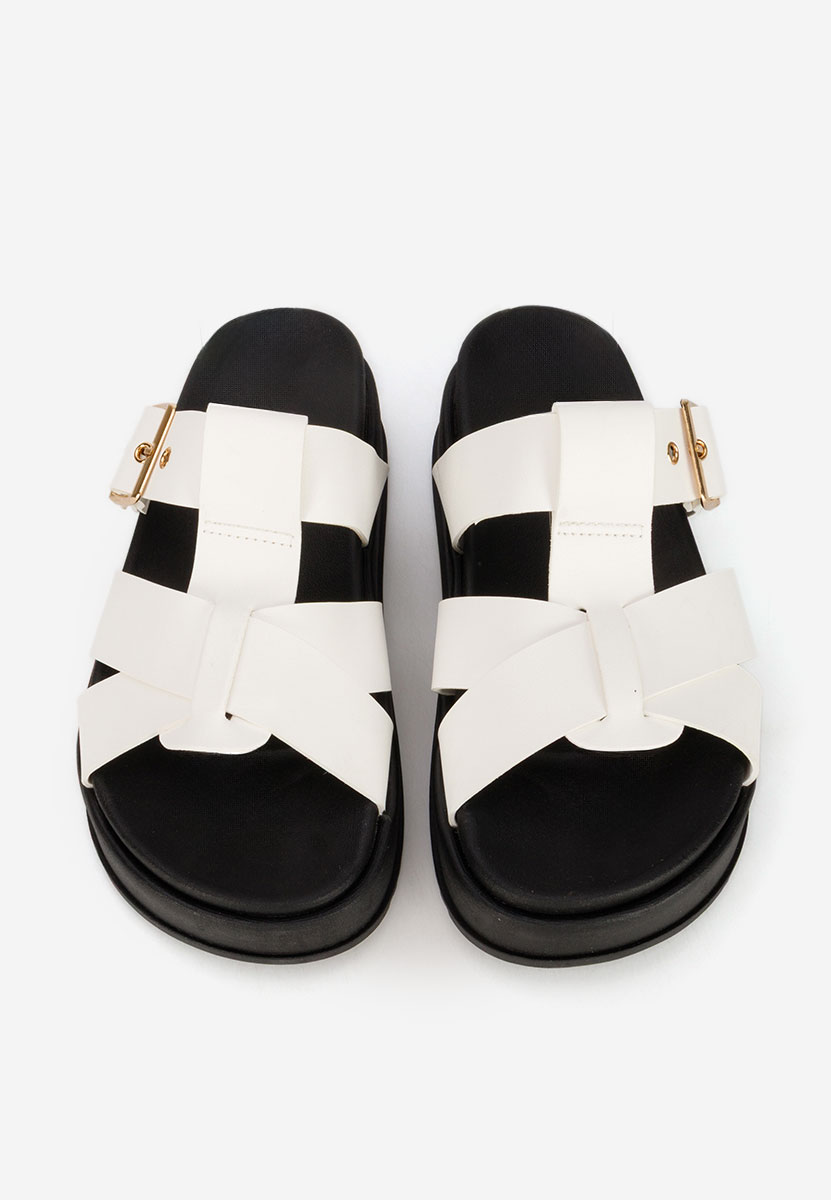 Białe klapki na platformie Inaria