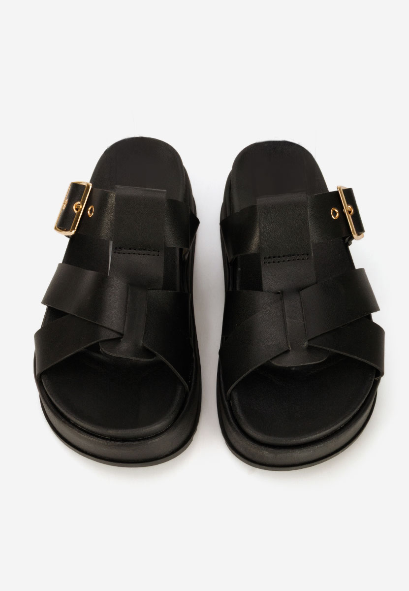 Czarne klapki na platformie Inaria