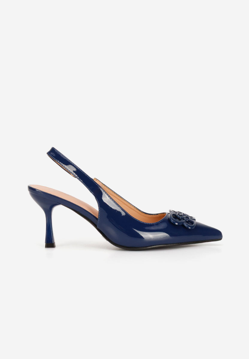 Granatowe czółenka bez pięt Beatrise