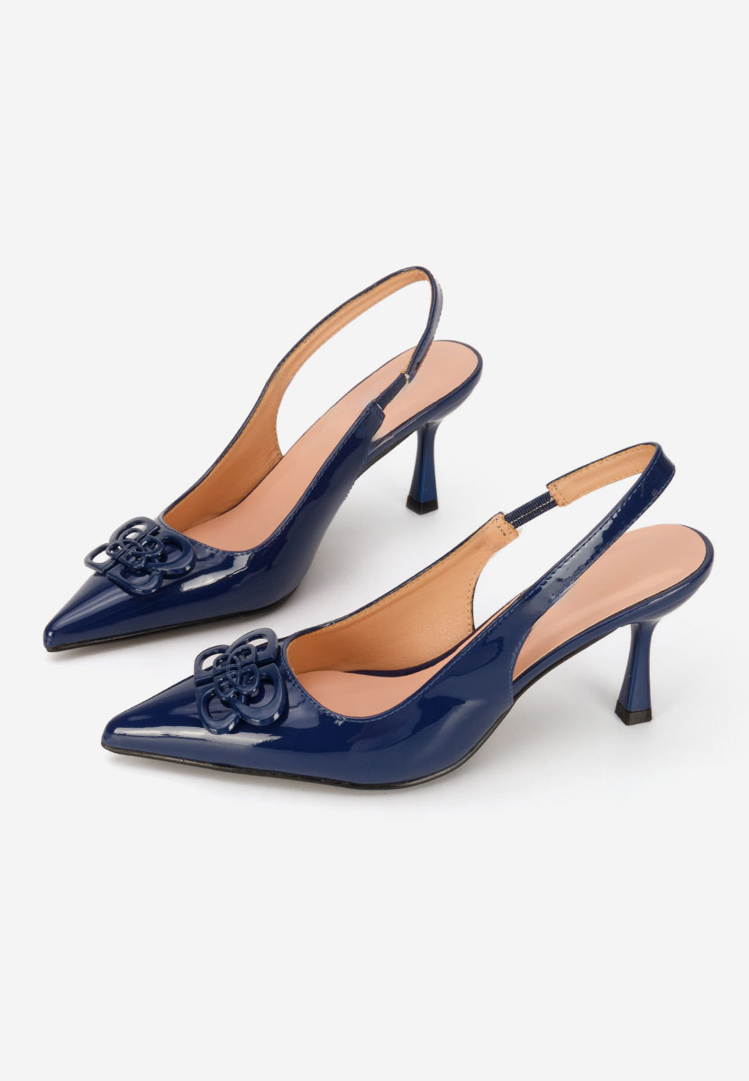 Granatowe czółenka bez pięt Beatrise