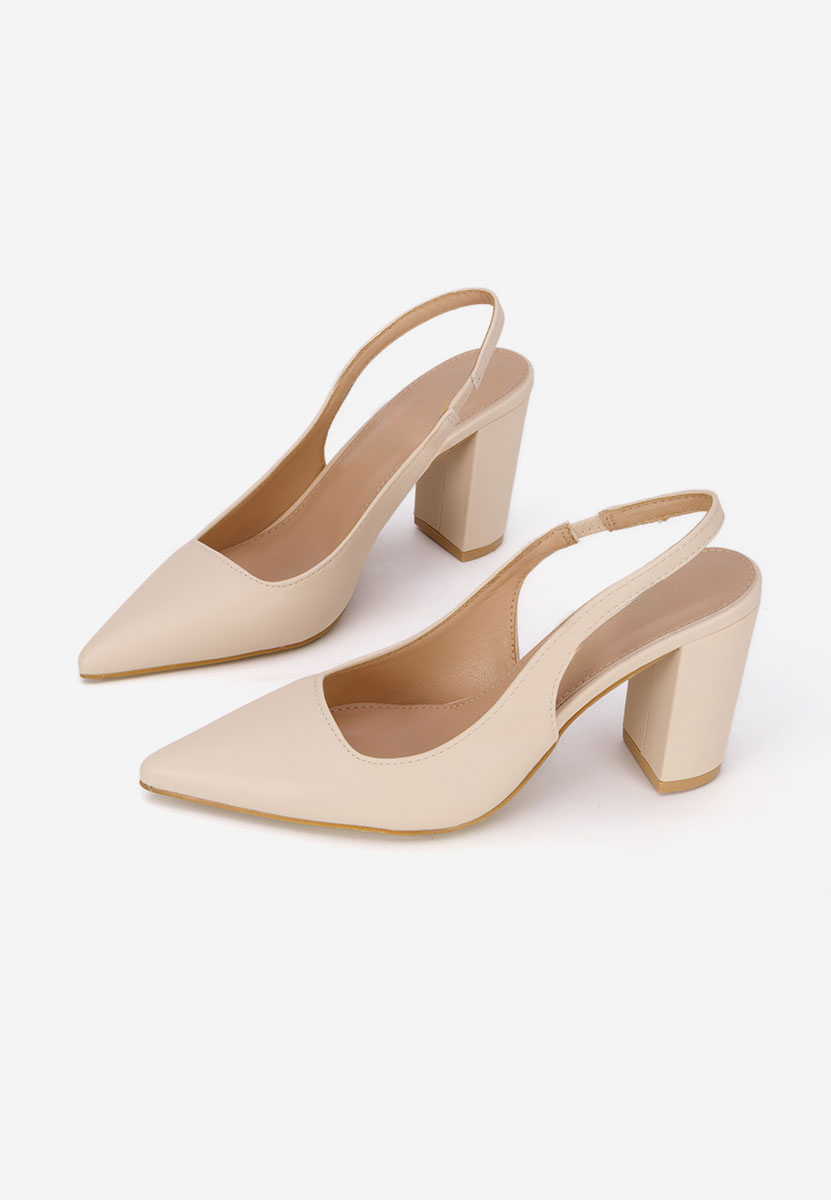 Beżowe czółenka bez pięt Eleria