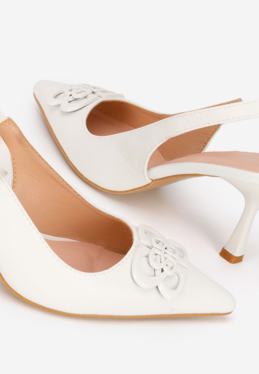 Białe czółenka bez pięt Beatrise V2