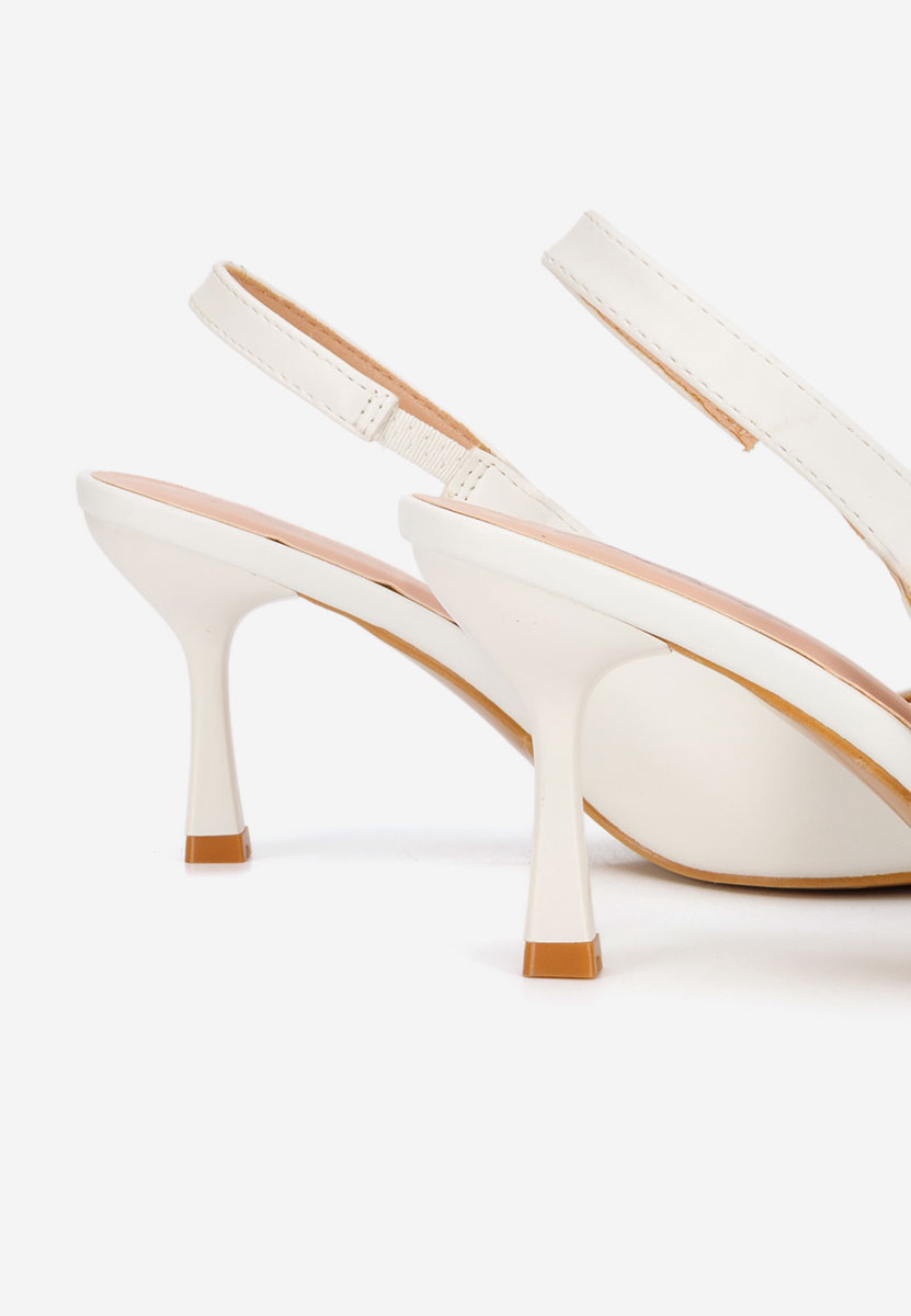 Białe czółenka bez pięt Beatrise V2