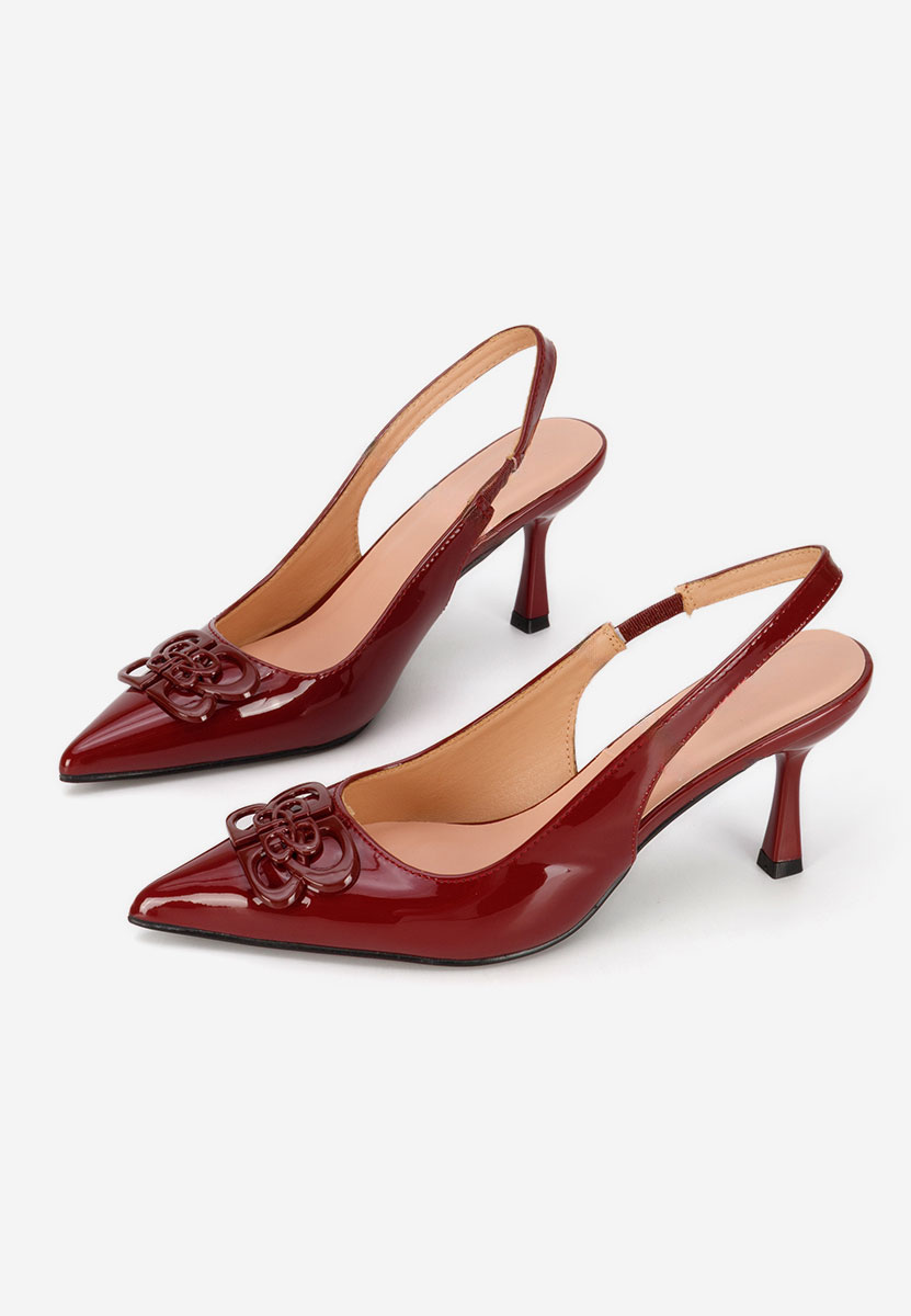 Bordowe czółenka bez pięt Beatrise