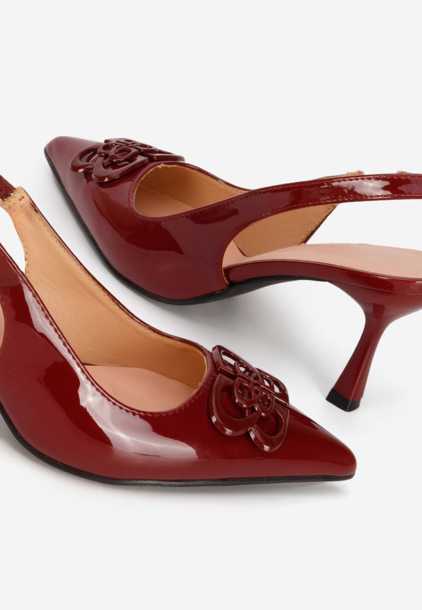 Bordowe czółenka bez pięt Beatrise