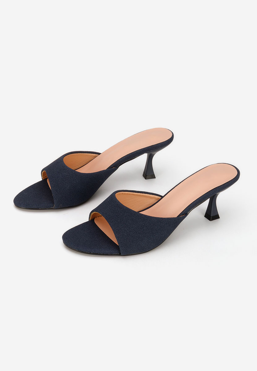 Granatowe klapki na obcasie Otelia