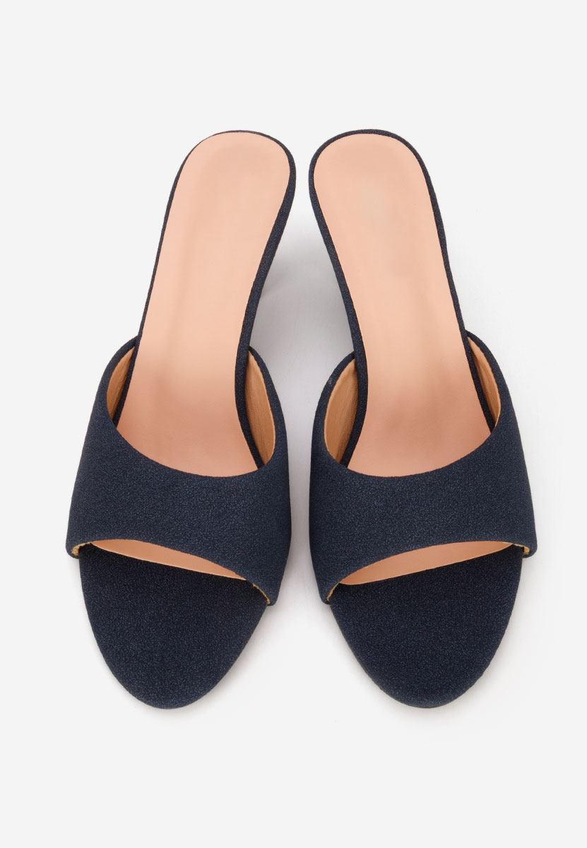 Granatowe klapki na obcasie Otelia