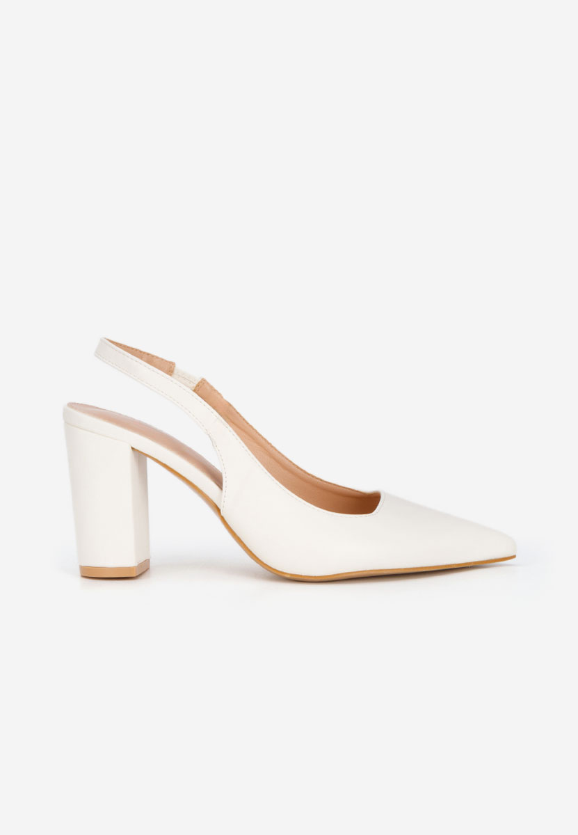 Białe czółenka bez pięt Eleria