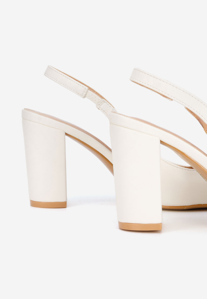 Białe czółenka bez pięt Eleria