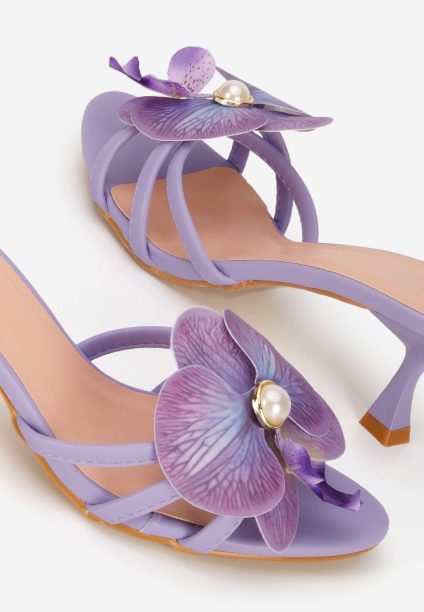 Fioletowe klapki na obcasie Florentia