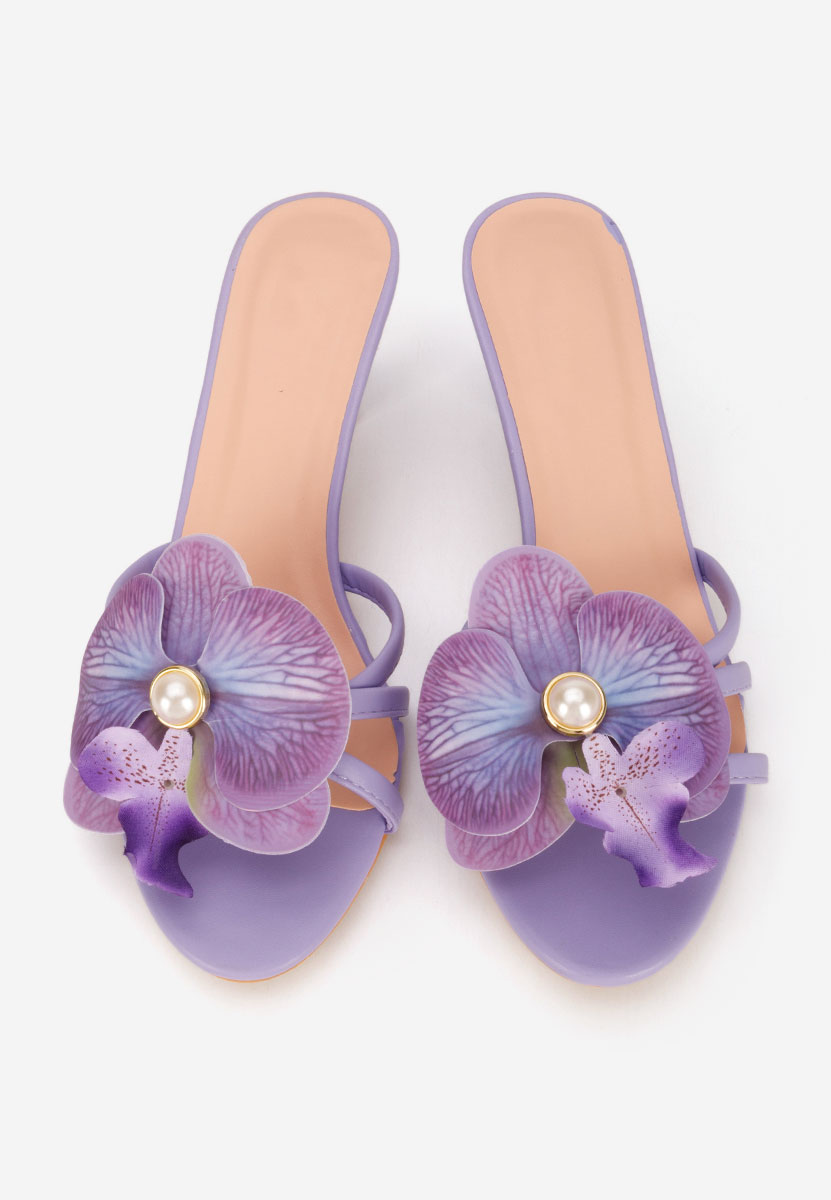 Fioletowe klapki na obcasie Florentia