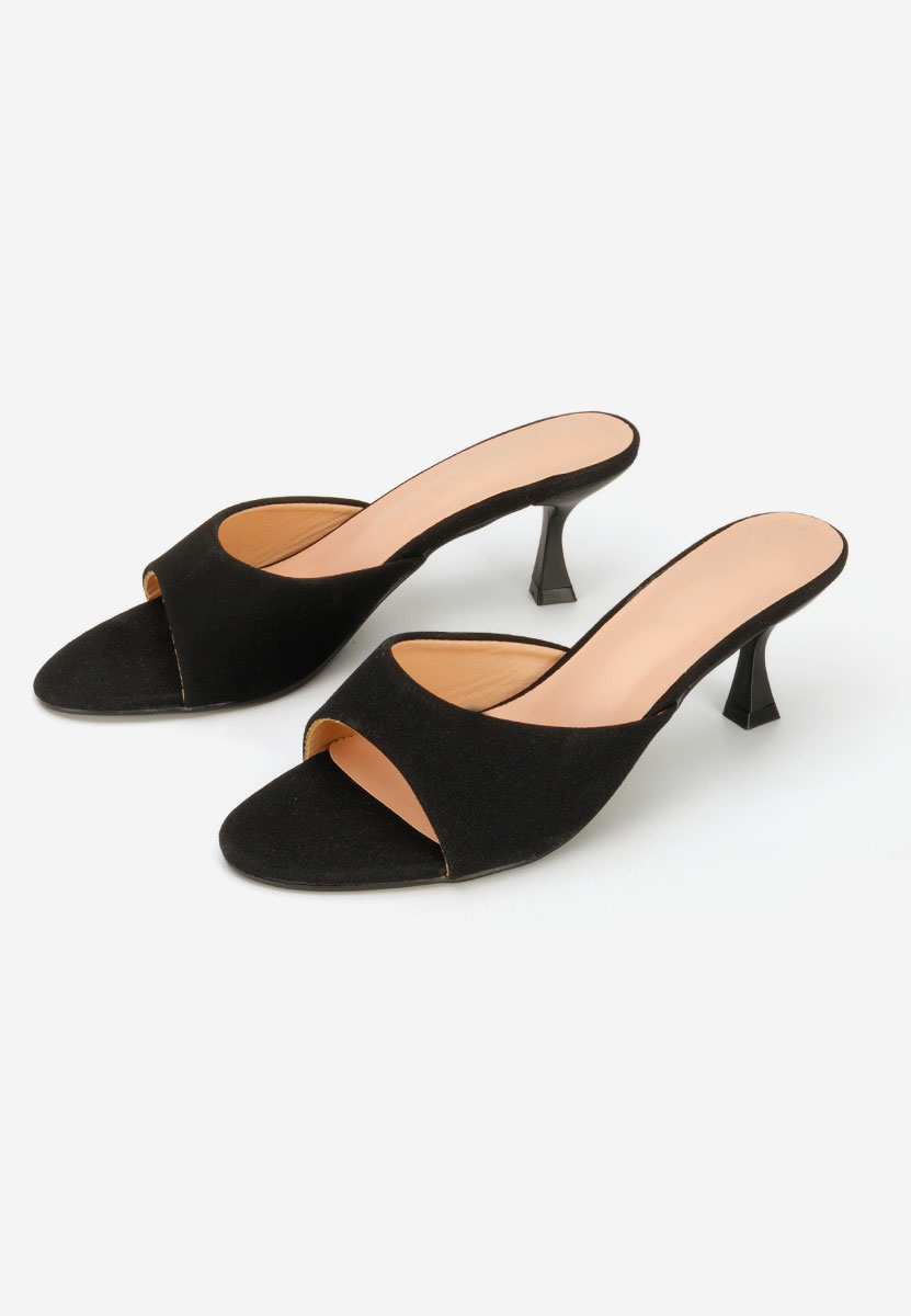 Czarne klapki na obcasie Otelia